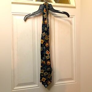 Vintage Disney Mickey Mouse World Tour Neck Tie Silk, Epcot, Animal Kingdom